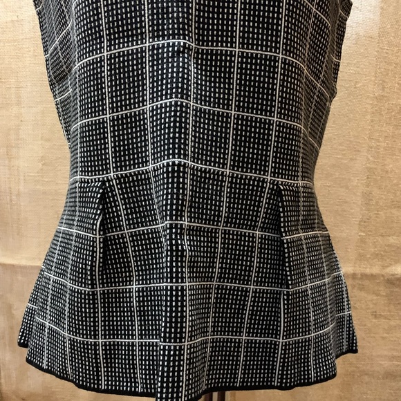 White House Black Market Peplum Top- Black and Ecru - Picture 8 of 9